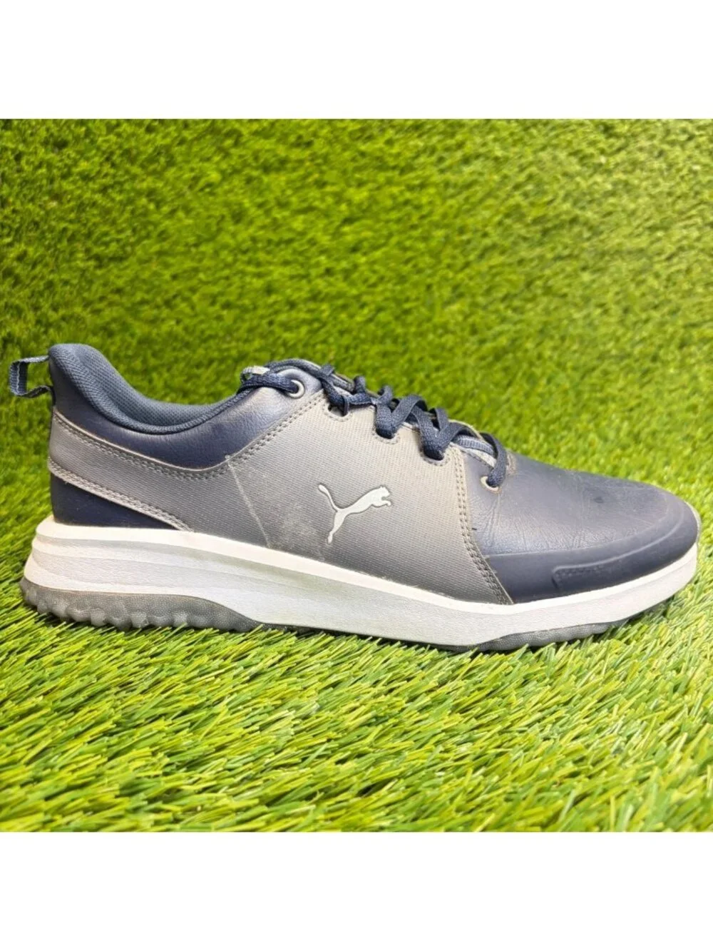 Puma Grip Fusion Pro 3.0 Mens Size 8 Blue Gray Athletic Spikeless Golf Shoes